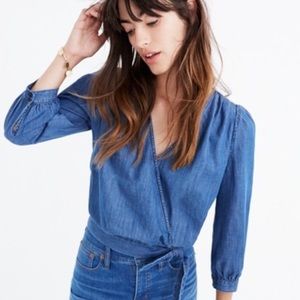 Madewell wrap denim shirt